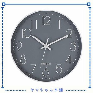 HZDHCLH 掛け時計 電波時計 おしゃれ 壁掛け 時計 北欧 連続秒針 静音 壁掛け時計見やすい 30cm アナログ 夜間秒針停止 (電波・灰白)