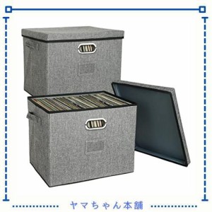 12インチのビニールレコード用収納ボックス（蓋とハンドル付き）、100枚以上のシングルレコード用のスタイリッシュで実用的なLPレコード