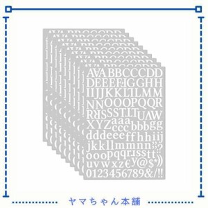 Zayookey アルファベット 10枚セット セリフ ビニール アルファベット ステッカー ホワイト 自己粘着 ビニールDIY シール 番号 文字 英語