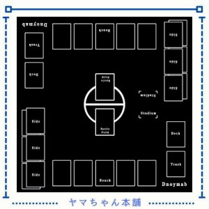 Dnoymab フルサイズ プレイマット カードゲーム ラバー プレイマット 2人用 滑り止め 収納バッグ き 60×60cm (黒)