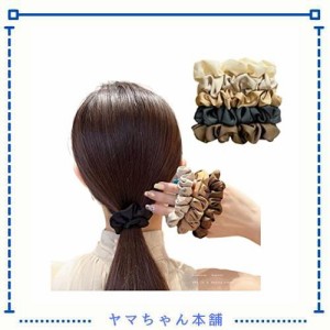 ヘアゴム ヘアアクセサリー ミニ シュシュ 小さめ 無地 大人 光沢あり 髪留め レディース ヘアバンド 輪ゴム サテン 上品 リングゴム 髪