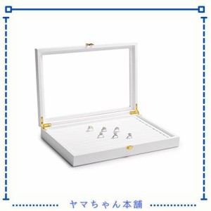 Oirlv ジュエリーボックス レザー 大容量 透明 アクセサリー ディスプレイ 指輪 ピアス ブレスレット ネックレス 収納 持ち運び アクリル