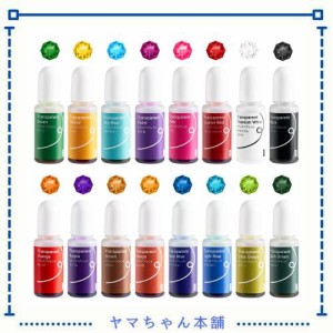 LIGHTWISH レジン 着色剤 レジン液 透明色 16色*10ml UVレジン用染料 エポキシ樹脂顔料 高濃度 カラー 樹脂着色用