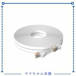 COOSEED フラットケーブル LANケーブル 30m UTP Cat6 ストレート ホワイト