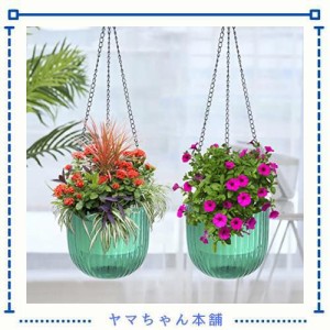 2PCS 吊り鉢 ハンギングプランター ハンギングバスケット 植木鉢 プラスチック 吊り下げロープ 屋外屋内植物に適用 植物ハンガー 水を吸