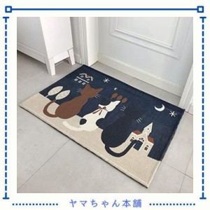 玄関マット ねこ柄 ラグマット 猫柄 室内 屋内 おしゃれ かわいい カーペットリビング対応 キッチンマット 洗面所マット 玄関まっと 洗え