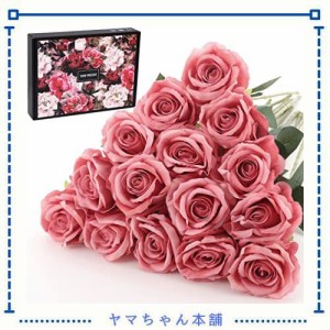 いい生活 15本 人工 バラ フランネル 薔薇 フェイクローズ 絹 造花 フラワー 花束 誕生日 母の日 入学 卒業 ギフト ホーム オフィス ガー