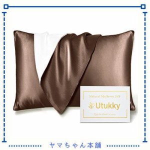 Utukky 枕カバー シルク枕カバー 【TVで紹介】43×63cm 片面枕カバーシルク シルク100％枕カバー 6Aランク 封筒式 テンセル シルクタイプ