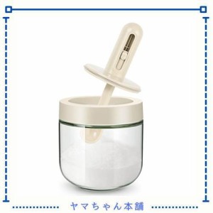 Saiveina 調味料入れ 耐熱ガラス スパイスボトル 容器 塩 砂糖 密閉 おしゃれ 調味料ボトル 保存 瓶 スプーン付き スプーン伸縮可能 使用