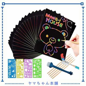 HUJIULEN スクラッチアートスケッチ 無料創造スクラッチボード karafra紙 芸術子供の教育 おもちゃの絵画文具 すべて非毒性ハンドメイド 