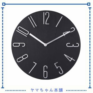 Nbdeal 掛け時計 静音 連続秒針 直径30cm おしゃれ 軽い 壁掛け時計 北欧 音がしない 非電波 ブラック