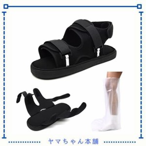 [AOIREMON] ギプスシューズ 術後シューズ 介護用 ケガ用 骨折サンダル ギプス靴 足関節装具 歩行補助 左右兼用 片足1足 調節可能 介護シ