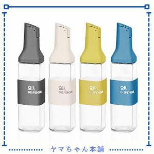 QuiExact オイルボトル 液だれしない 500ml ガラス 醤油差し 調味料入れ 調味料 片手 ビン オイル差し 醤油 酢 詰め替え 料理用 おしゃれ