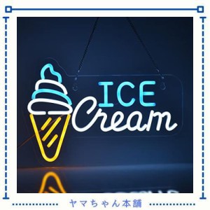 JOMOBUTY Ice？Creamネオンサイン LEDアイスクリームネオンライト アイスクリーム屋さんお店看板 店舗インテリア レストラン バー 居酒屋