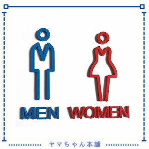 トイレサ イン トイレ ステッカー サインプレート トイレマーク WC 看板 トイレ 表示 Men Women 男性 女性 サイン案内プレート 標識（赤