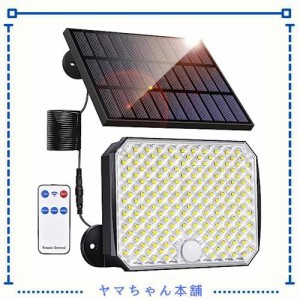 【2024最新 190LED ソーラーライト 分離型 リモコン付き】センサーライト 分離型 屋外用 IP65防水 3つ知能モード 180°角度発光 5M延長コ