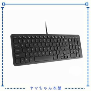 キーボードUSB有線 メンブレンキーボード 静音 超薄型 英語配列 96キー 人間工学 オフィス用 PC コンピューターノートパソコン/Windows/M