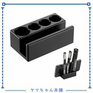 フルアルミ鋳造ペンスタンド、十分な重量の携帯電話スタンド、名刺入れ (black)