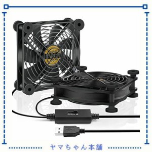 Mauknci USBファン 12cm 静音 冷却ファン 防振ゴム足搭載 5V USB 扇風機 小型 冷却クーラー ミニファン ルーター ゲーム機 水槽など 冷却