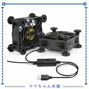 Mauknci USBファン 8cm 静音 冷却ファン 強力 防振ゴム足搭載 5V USB 扇風機 小型 冷却クーラー ミニファン ルーター ゲーム機 水槽など 