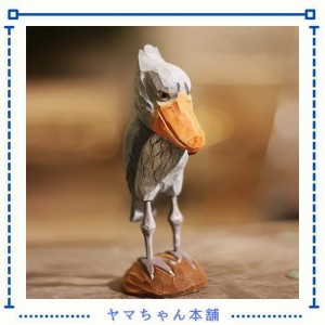 （hej!e) ハシビロコウ置物 Shoebill 木彫 木製 オブジェ 北欧雑貨 インテリア 人形 手作り バスウッド (グレー)