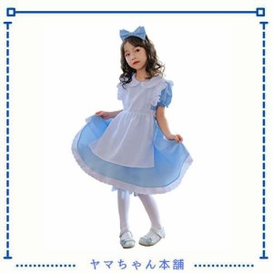 [RPFLQ] アリス 女の子 メイド服 プリンセス ドレス コスプレ ハロウィン 仮装 エプロン 半袖 子供 キッズ 女児 衣装 可愛い 萌え 人気 