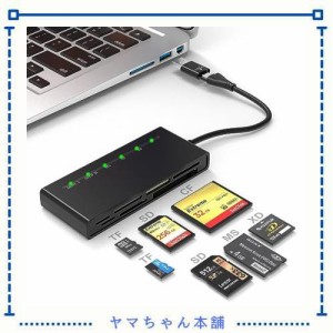 USBA/USB C SDカードリーダー、7 in 2 マルチカードリーダー SD/Micro SD/CF/XD/MS/MMCカメラメモリカード用XDピクチャーカード リーダー