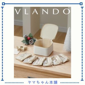 Vlando 正方形 ジュエリーボックス コンパクト アクセサリー 収納 ポーチ 引き出し 持ち運び トラベル ピアス ネックレス リング アクセ