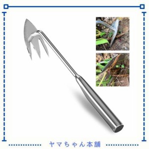 Hueapion 草取り道具 雑草ブラシ 雑草取り器具 全長340mm 草取り 草刈り ステンレス製 片手鍬 草取りグッズ 根こそぎ 便利 コンパクト耕