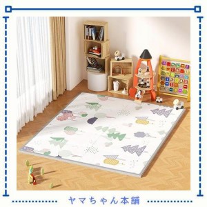 GruFini プレイマット 赤ちゃん 折りたたみ 200×150×2cm 厚手 安全検査済み ベビーマット 防水 防音 ベビープレイマット 滑り止め おし