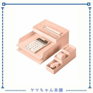 DELI Nusign ピンク色多機能収納ケース - 卓上整理トレイ - 組み合わせ自由な引き出し - おしゃれな収納ボックス - 化粧品・文房具・デス