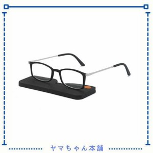 [REAVEE] 超薄型レンズ 老眼鏡 携帯用 ケース付け コンパクト ポケットに収納 軽量 男女兼用 おしゃれ 度数 「+2.5」ブラック