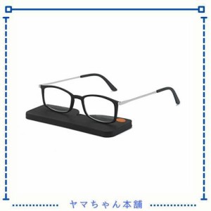 [REAVEE] 超薄型レンズ 老眼鏡 携帯用 ケース付け コンパクト ポケットに収納 軽量 男女兼用 おしゃれ 度数 「+2.0」ブラック