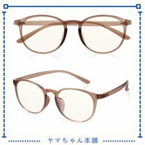 [ROTAKUMA] ブルーライトカット メガネ PC眼鏡 パソコン用 度なし 伊達めがね 超軽量14g ボストン型 おしゃれ 紫外線カット メンズ レデ