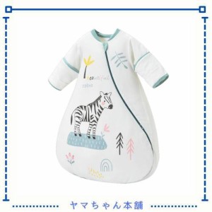 [HAYAHARU] スリーパー 赤ちゃん 寝袋 ベビースリーパー 着脱簡単 綿 あったかい 柔らかい 寝冷え防止 長袖 2way仕様 袖取り外し 可能 1.