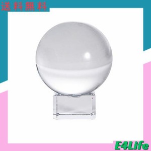 多色透明 水晶玉 50mm クリスタルボール 装飾品 ・水晶製台 (透明)