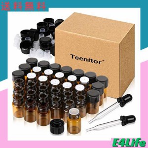 Teenitor 遮光瓶 2ml 精油小分け アロマオイル保存用遮光瓶 36本セット スポイト付け 遮光ビン アロマ保存容器 精油瓶 遮光ガラス瓶 茶色