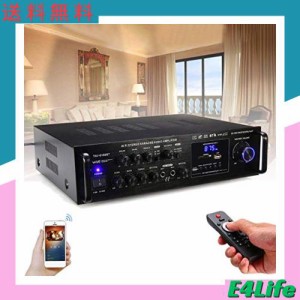 Yiteng　Bluetoothオーディオサウンドアンプ FMカラオケアンプRCサポート2マイク TAV-6188BT 2000W 車載 家庭用カーアンプ パーティー用 