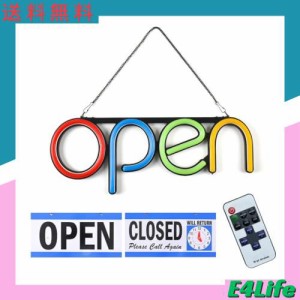 OPEN看板 LED OPEN SIGN オープン クローズ OPEN＆CLOSED時間付き 点滅設定可 カフェ 喫茶店 レストラン バー 居酒屋 インテリアショップ