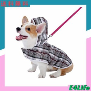 PAWZ Road ドッグウェア 犬服 レインコート 犬 猫 小型犬 中型犬 防水 梅雨対策 通気性よい 洗える 着脱簡単 チェック柄 S