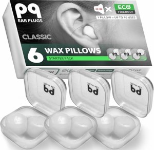PQ 睡眠用シリコン耳栓 - 睡眠と水泳用の6個のシリコン耳栓 - ゲル耳栓によるノイズキャンセリングと耳の保護 - 遮音レベル32 dBの睡眠用