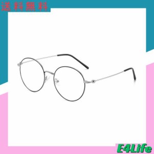 [Dollger] ブルーライトカットメガネ 伊達メガネ 度なし 眼鏡 uvカット 黒縁・シルバー