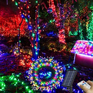 【2WAY給電】500球 50m ソーラー イルミネーション RGB 感謝祭飾り クリスマス ストレート 連結可能 屋外 イルミネーションライト おしゃ