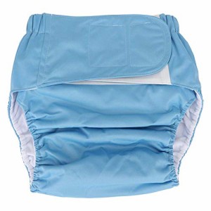 Pragmatic 大人用布おむつ、防水洗える再利用可能な大人用高齢者用布おむつ寝たきりの患者のためのポケットおむつ中年障害者(青)