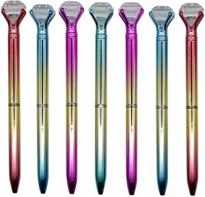 Maydahui おしゃれ ダイヤモンド ボールペン 12本セット 0.5mm 油性 青 インク かわいい キラキラ 文房具 ギフト プレゼント 子供 学生