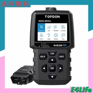 TOPDON AL500 OBD2 診断機 日本語 obd スキャンツール 12V 自動車 故障診断機 輸入車対応 全OBD2機能 コードの読み取り＆クリア チェック