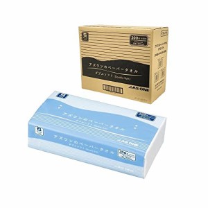 アズワンのペーパータオル ダブルソフト 1ケース(200組入/袋×40袋入) 日本製 再生紙100% 2枚重ね ホワイト