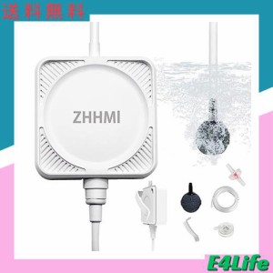 ZHHMl 水槽エアーポンプ 小型エアーポンプ 0.3L / Min空気の排出量 空気ポンプ 低騒音 効率的に水族館/水槽の酸素提供可能 (四角形 ホワ