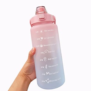 MYEEDA 2リットル水筒 メモリ付き 2l 水筒 2リットル bpaフリー ボトル 水筒に 水 2リットル 水？ 水筒 直飲み おしゃれ モチベーション