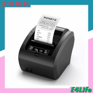 MUNBYN レシートプリンター 感熱式プリンター 高速印刷 ESC/POS指令 USB/Ethernet/Bluetooth対応 大容量タンク 業務用 スーパーマーケッ